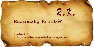 Rudinszky Kristóf névjegykártya