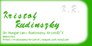 kristof rudinszky business card